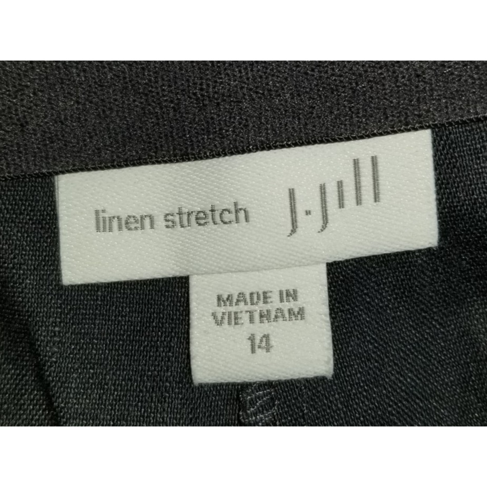 Womens Pants-J. JILL-dark gray "linen stretch" straight leg Classic Resort-14 - Picture 4 of 4